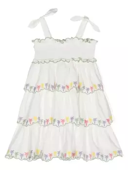 ZIMMERMANN Kids платье August со сборками, белый
