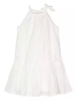 ZIMMERMANN Kids платье без рукавов с английской вышивкой, белый