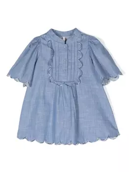 ZIMMERMANN Kids платье Junie с фестонами, синий