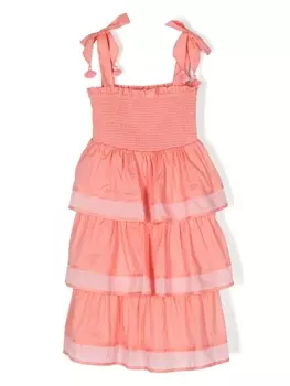 ZIMMERMANN Kids платье миди со сборками, розовый