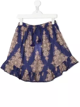 ZIMMERMANN Kids юбка Anneke с узором, синий