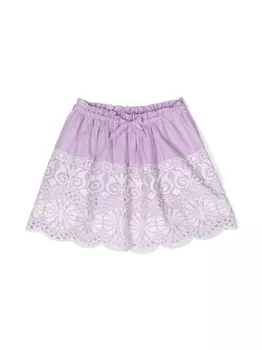 ZIMMERMANN Kids юбка с кулиской и английской вышивкой, фиолетовый
