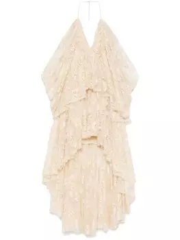 ZIMMERMANN кружевное платье мини Ilustration, нейтральный цвет