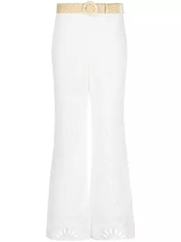 ZIMMERMANN кружевные брюки широкого кроя, белый