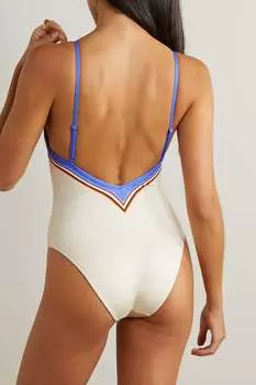 ZIMMERMANN купальник Halcyon с цветочным принтом, кремовый