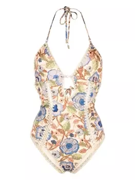 ZIMMERMANN купальник Junie в технике кроше, нейтральный цвет