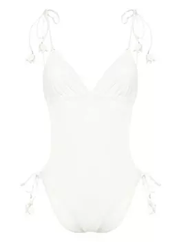 ZIMMERMANN купальник с цветочной аппликацией и вырезом, белый