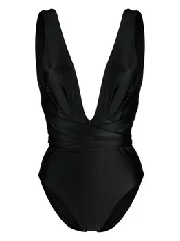 ZIMMERMANN купальник с V-образным вырезом и драпировкой, черный