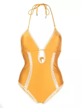 ZIMMERMANN купальник Vacay Keyhole Crochet, желтый