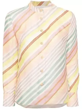 ZIMMERMANN льняная рубашка в полоску, нейтральный цвет