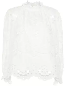 ZIMMERMANN LEXI EMBRD BLOUSE IVORY, белый