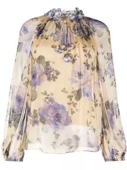 ZIMMERMANN Lyrical Billow floral-print blouse, нейтральный цвет