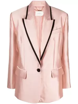 ZIMMERMANN однобортный блейзер с контрастной отделкой, розовый