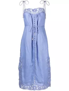 ZIMMERMANN платье миди August Broderie, синий
