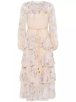 ZIMMERMANN платье миди Eden Lace Edge, нейтральный цвет