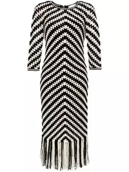 ZIMMERMANN платье миди Halliday в технике кроше, черный