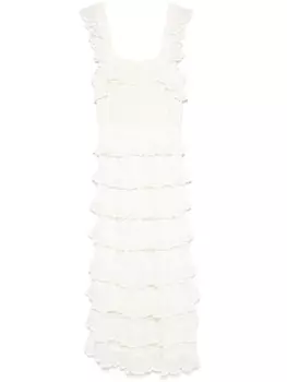 ZIMMERMANN платье миди Kaleidoscope с оборками, серый