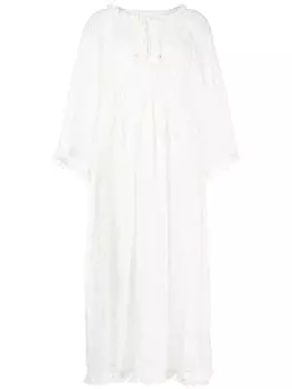 ZIMMERMANN платье миди Laurel с английской вышивкой, белый