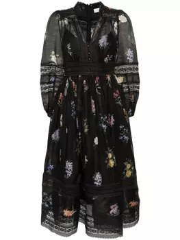 ZIMMERMANN платье миди Natura с кружевом, черный