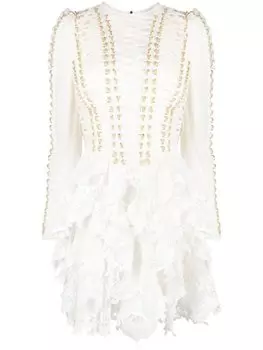 ZIMMERMANN платье мини Coaster со шнуровкой, нейтральный цвет
