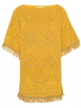ZIMMERMANN платье мини Junie Towelling, желтый
