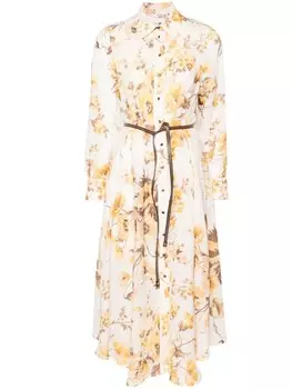 ZIMMERMANN платье Ottie с цветочным принтом, нейтральный цвет
