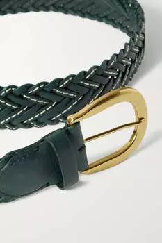 ZIMMERMANN Плетеный кожаный поясной ремень с отстрочкой, зеленый