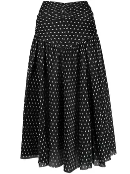 ZIMMERMANN polka-dot print pleated skirt, черный
