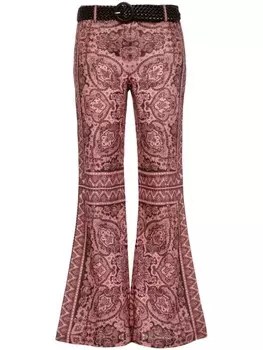 ZIMMERMANN расклешенные брюки с принтом пейсли Ottie, розовый