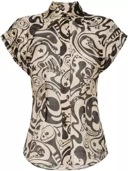 ZIMMERMANN рубашка Matchmaker с графичным принтом, нейтральный цвет