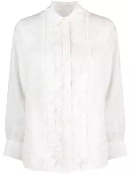 ZIMMERMANN рубашка Raie с кружевной вставкой, белый