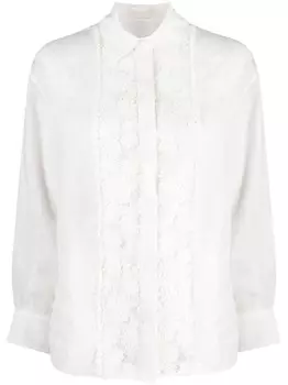 ZIMMERMANN рубашка Raie с кружевной вставкой, белый