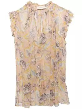 ZIMMERMANN рубашка с цветочным принтом, нейтральный цвет