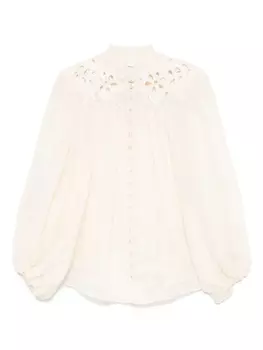 ZIMMERMANN рубашка с вышивкой, нейтральный