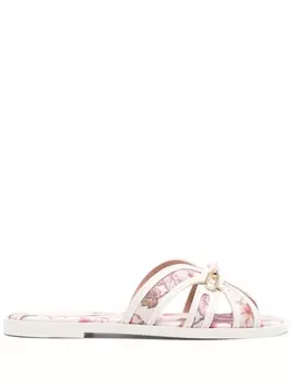 ZIMMERMANN сандалии Prisma с цветочным принтом, белый