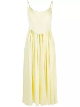 ZIMMERMANN шелковое платье миди с корсетной вставкой, желтый