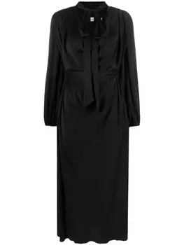 ZIMMERMANN шелковое платье миди со сборками, черный