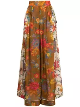 ZIMMERMANN шелковые брюки Ginger Relaxed, нейтральный цвет