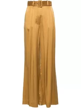 ZIMMERMANN шелковые брюки широкого кроя, коричневый