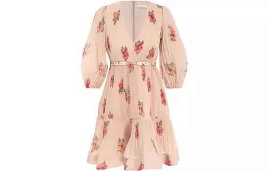 Zimmermann SS22 Женское платье розового цвета