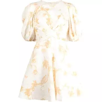 Zimmermann SS23 Женское платье с короткими рукавами, желтое