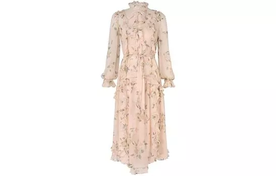 Zimmermann SS24 Платье с длинными рукавами женское кораллового цвета