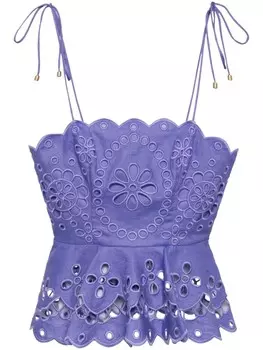ZIMMERMANN топ без рукавов в стиле поп-бредери с английской вышивкой, фиолетовый