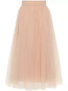 ZIMMERMANN юбка из тюля пуэн-деспри, нейтральный цвет