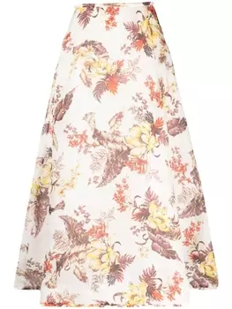 ZIMMERMANN юбка Matchmaker А-силуэта с цветочным принтом, нейтральный цвет