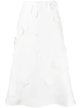 ZIMMERMANN юбка Matchmaker с цветочной аппликацией, нейтральный цвет