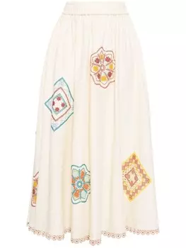 ZIMMERMANN юбка миди Ottie, нейтральный цвет