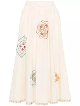 ZIMMERMANN юбка миди Ottie, нейтральный цвет
