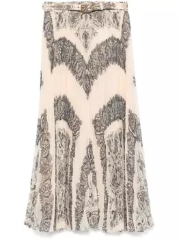 ZIMMERMANN юбка миди Sunray, нейтральный цвет