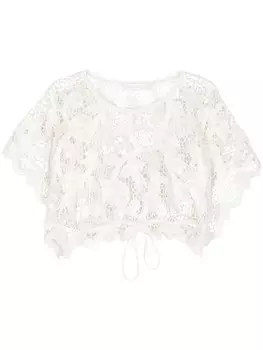ZIMMERMANN укороченный топ с кружевом, белый